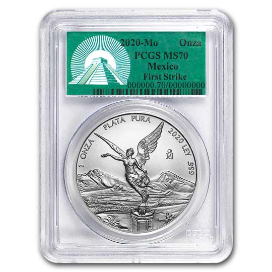 Buy 2020 Mexico 1 oz Silver Libertad MS-70 PCGS (FS, Green Label)