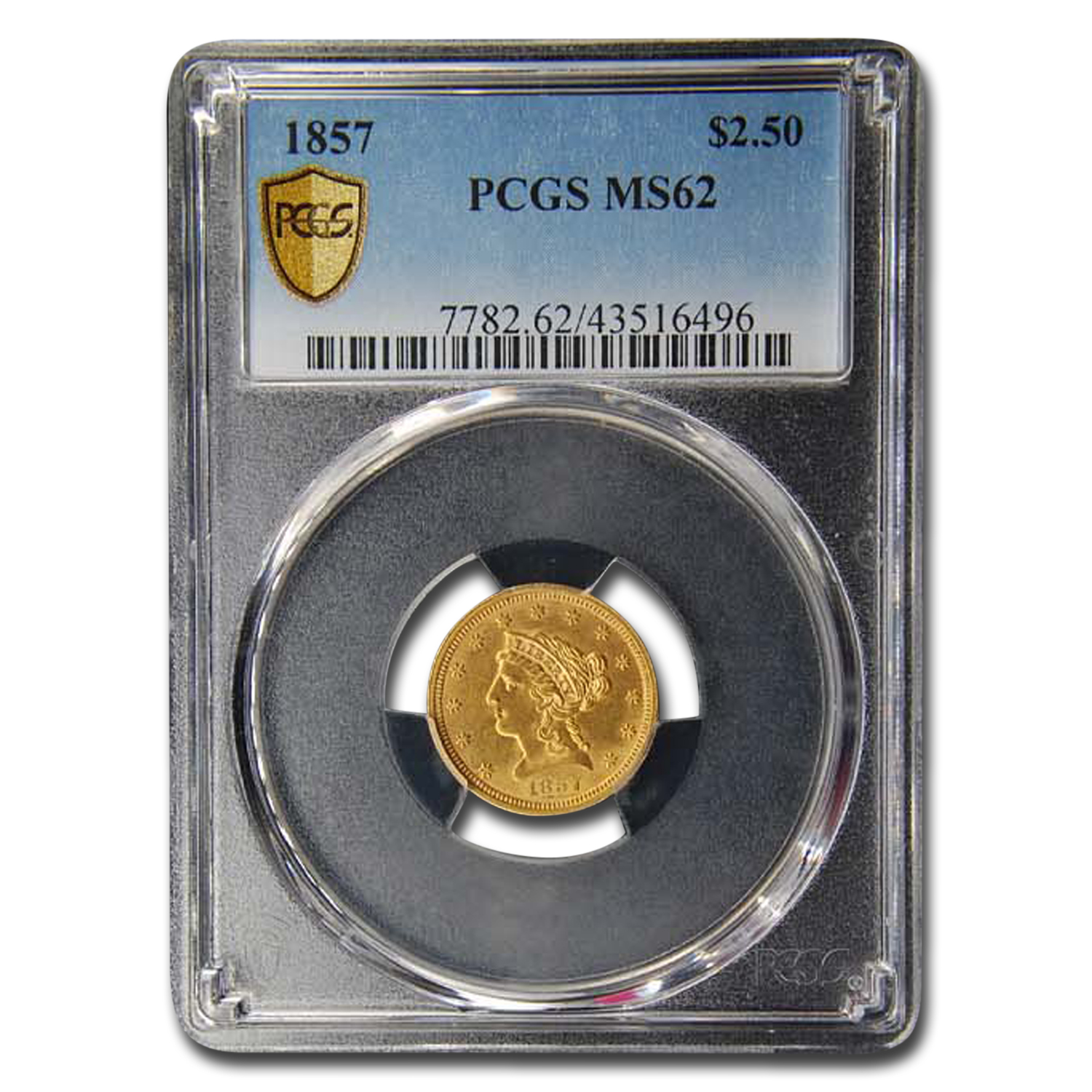 Buy 1857 $2.50 Liberty Gold Quarter Eagle MS-62 PCGS