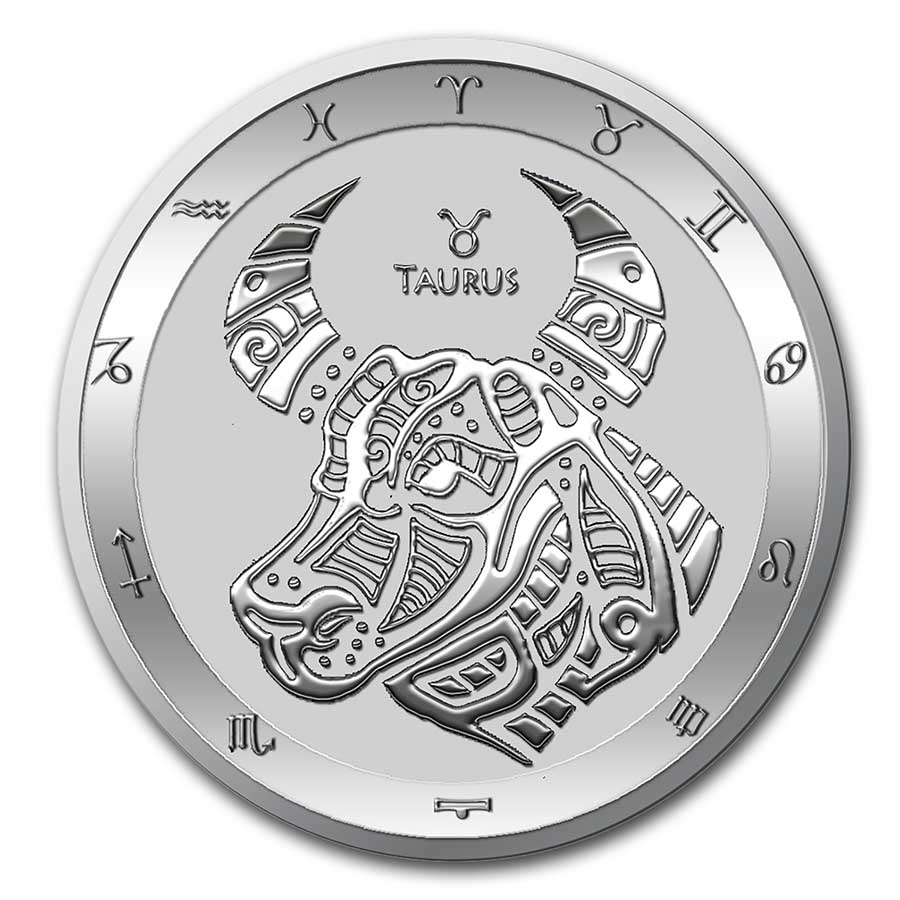 Buy 2021 Tokelau 1 oz Silver $5 Zodiac Series: Taurus BU - Click Image to Close