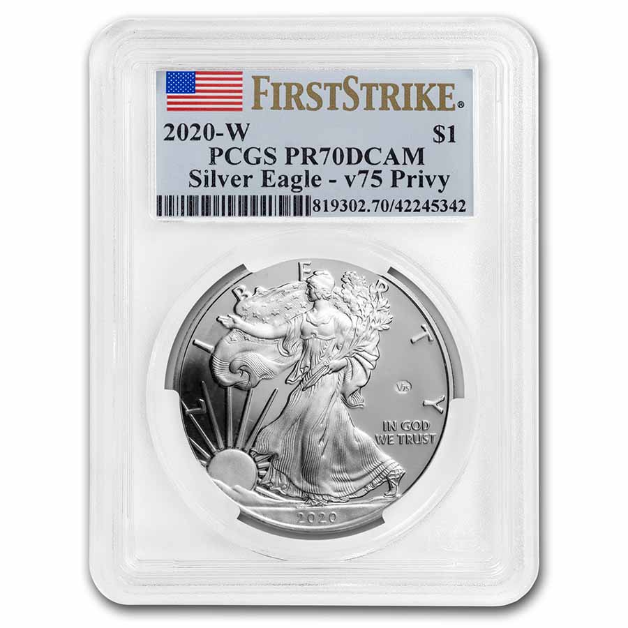 Buy 2020-W Proof American Silver Eagle PR-70 PCGS (FS, V75 Privy)