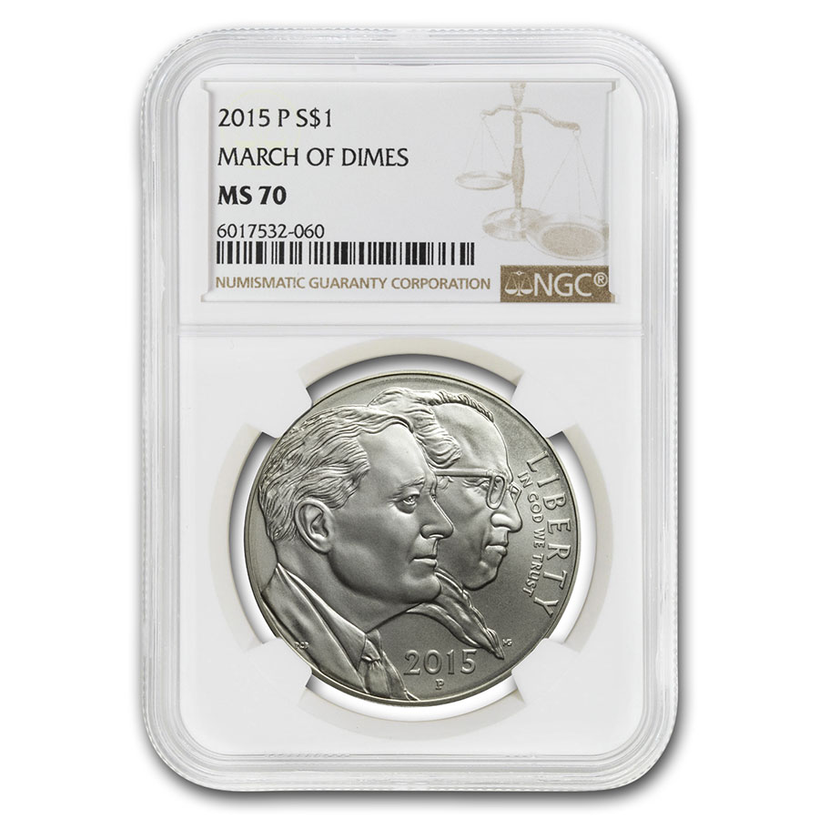 Buy 2015-P U.S. March of Dimes $1 Silver Commem MS-70 NGC