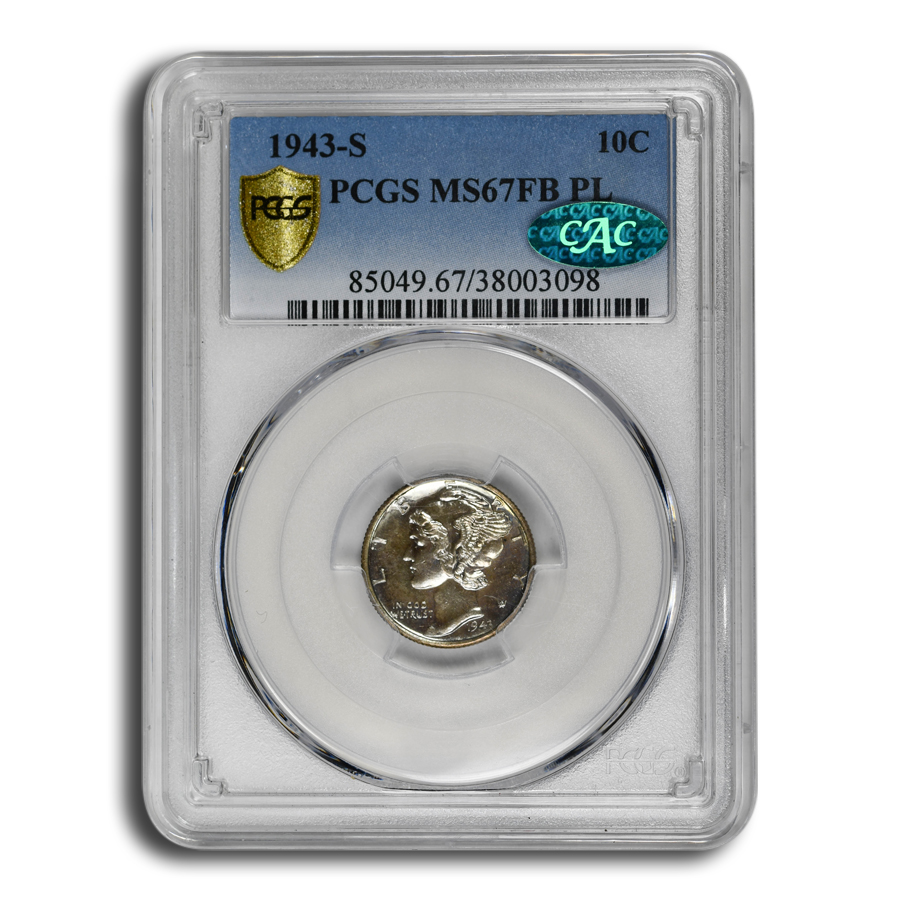 Buy 1943-S Mercury Dime MS-67 PCGS CAC (FB, PL)