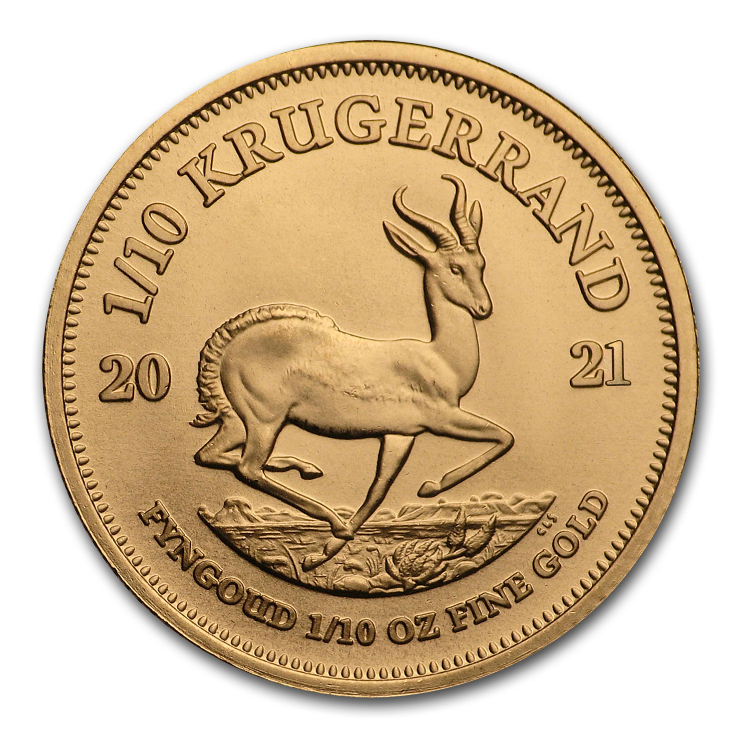 Buy 2021 South Africa 1/10 oz Gold Krugerrand BU