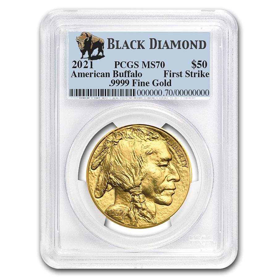 Buy 2021 1 oz Gold Buffalo MS-70 PCGS (FS, Black Diamond)