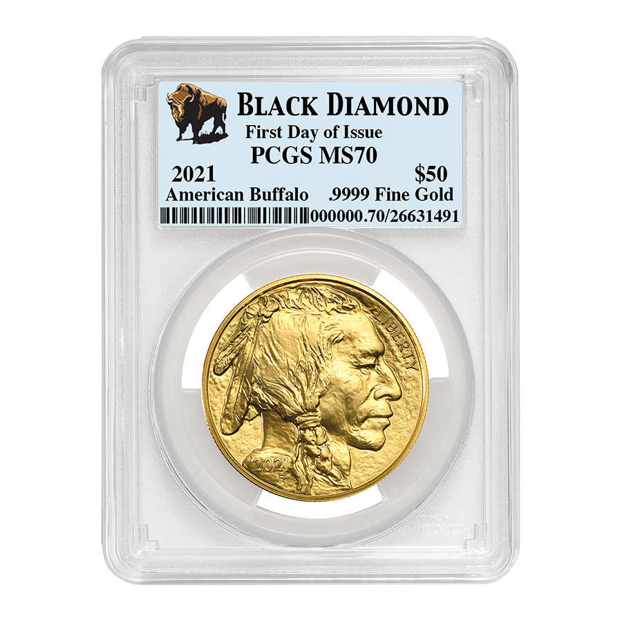 Buy 2021 1 oz Gold Buffalo MS-70 PCGS (FDI, Black Diamond)