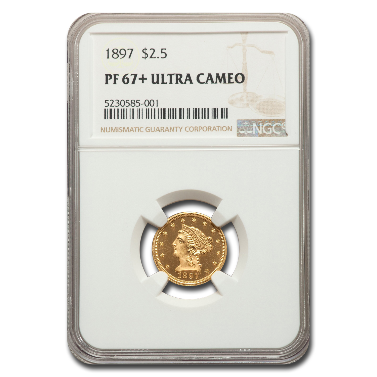 Buy 1897 $2.50 Liberty Gold PF-67+ NGC (Plus, Ultra Cameo)