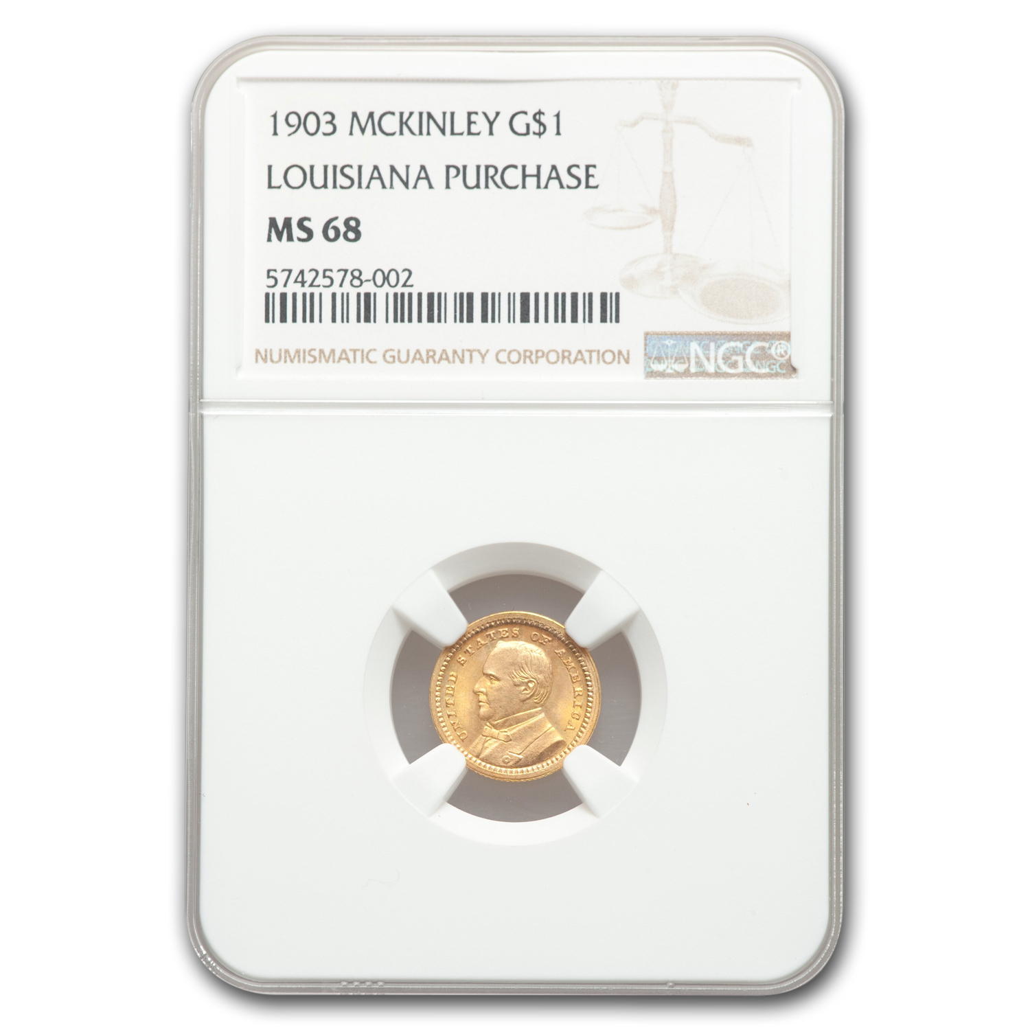 Buy 1903 Gold $1.00 McKinley MS-68 NGC
