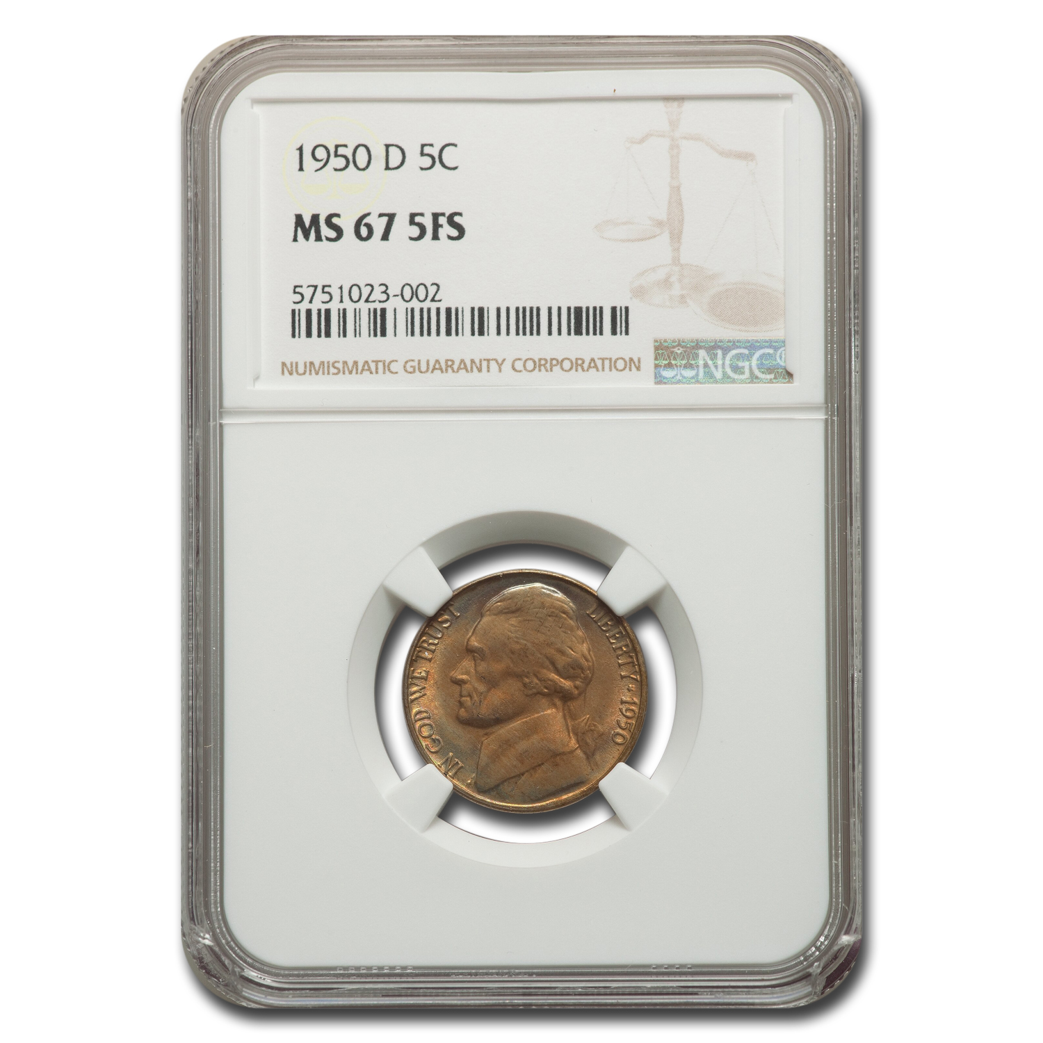 Buy 1950-D Jefferson Nickel MS-67 NGC (FS)