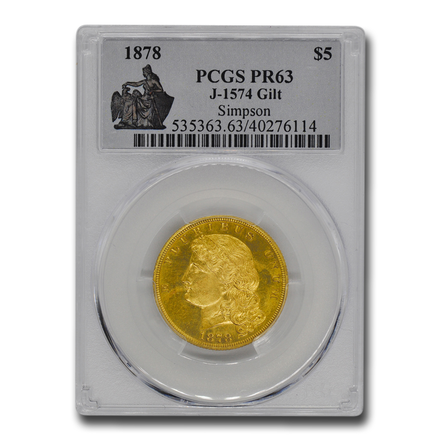 Buy 1878 $5 Gold Pattern PR-63 PCGS (J-1574 Gilt)