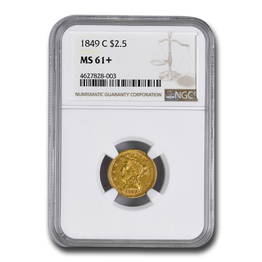 Buy 1849-C $2.50 Liberty Gold Quarter Eagle MS-61+ NGC