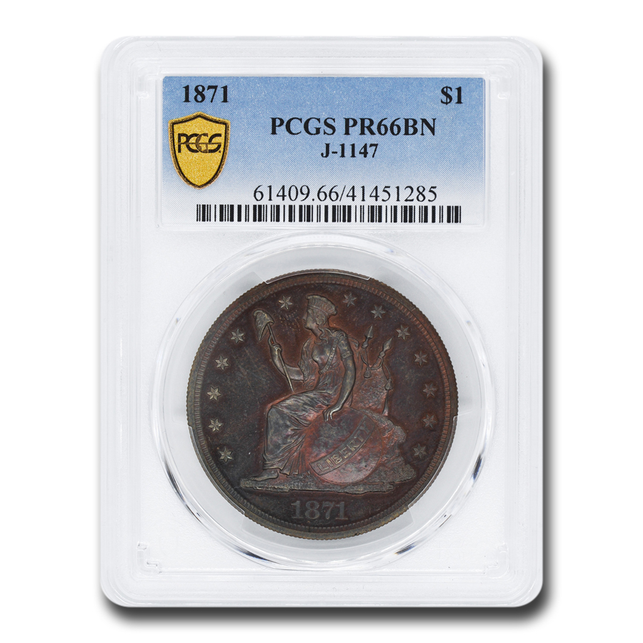 Buy 1871 Liberty Seated Dollar Pattern PR-66 PCGS (Brown, J-1147)