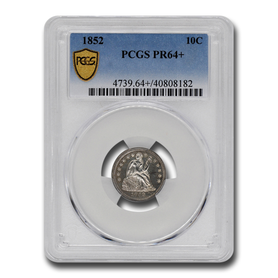 Buy 1852 Liberty Seated Dime PR-64+ PCGS