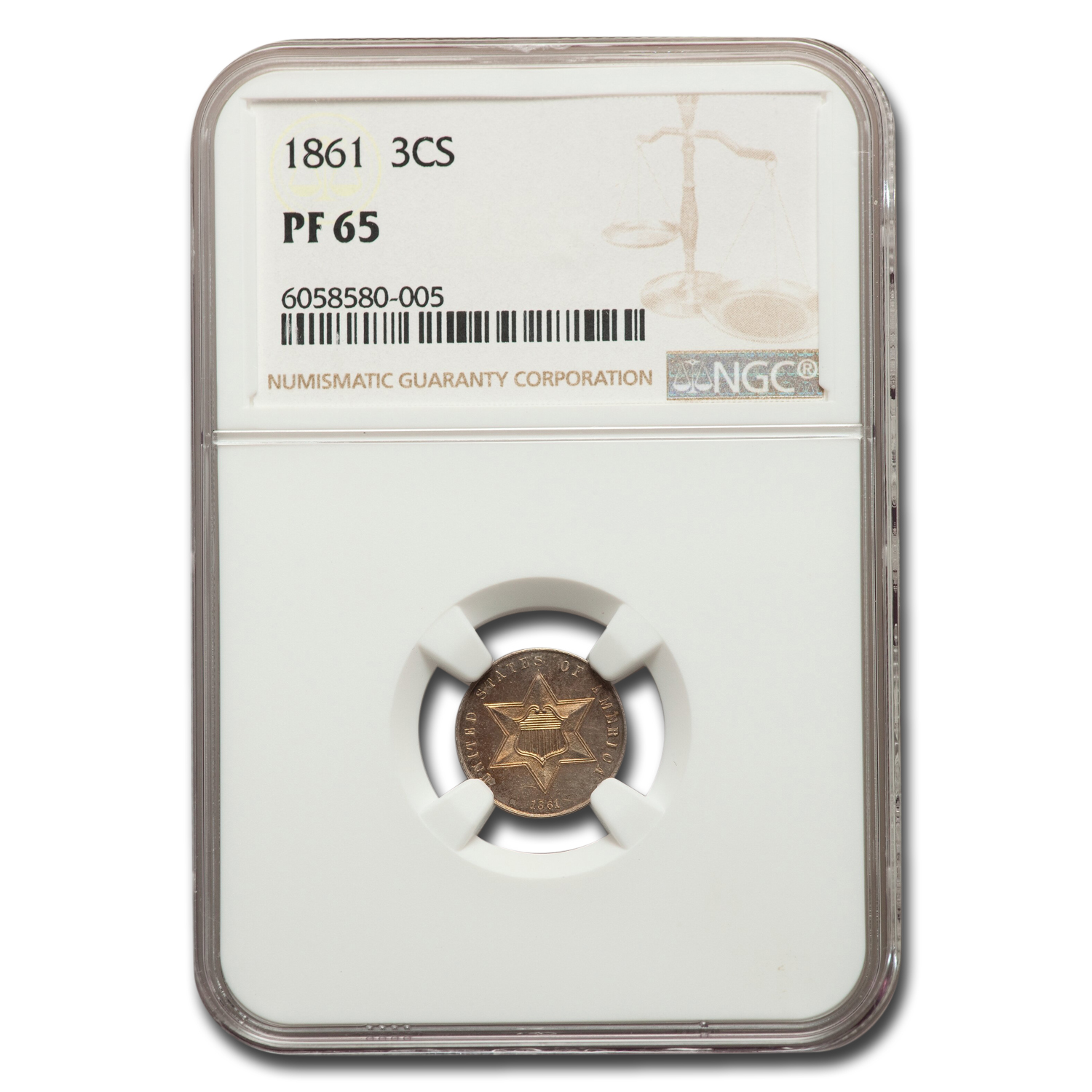 Buy 1861 Three Cent Silver PF-65 NGC