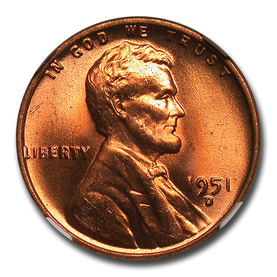 Buy 1951-D Lincoln Cent MS-67 NGC (Red)