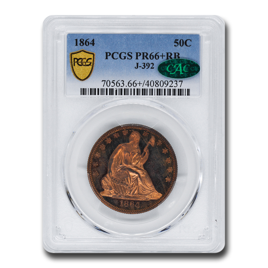 Buy 1864 Pattern Liberty Seated Half PR-66+ PCGS CAC (RB, J-392)