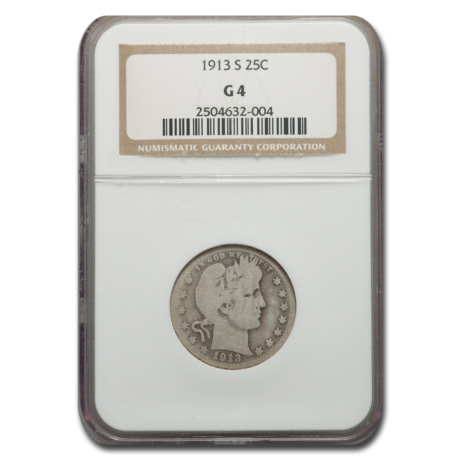 Buy 1913-S Barber Quarter Good-4 NGC