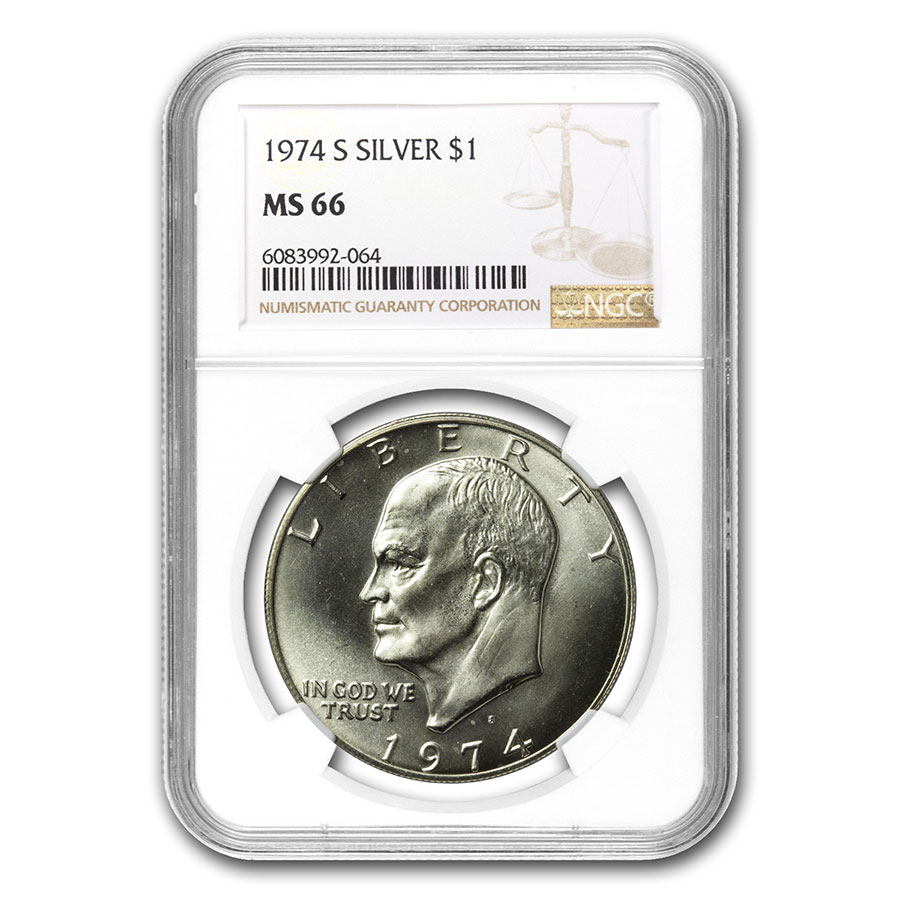 Buy 1974-S Eisenhower Silver Dollar MS-66 NGC