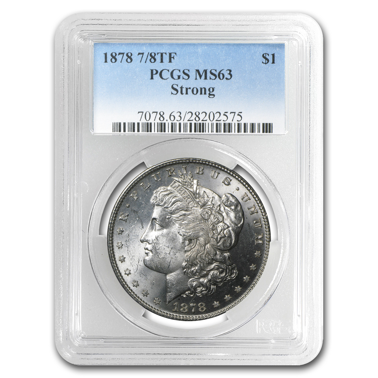 Buy 1878 Morgan Dollar 7/8 TF MS-63 PCGS (Strong) - Click Image to Close