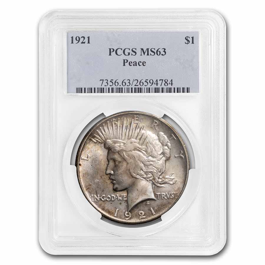 Buy 1921 Peace Dollar MS-63 PCGS