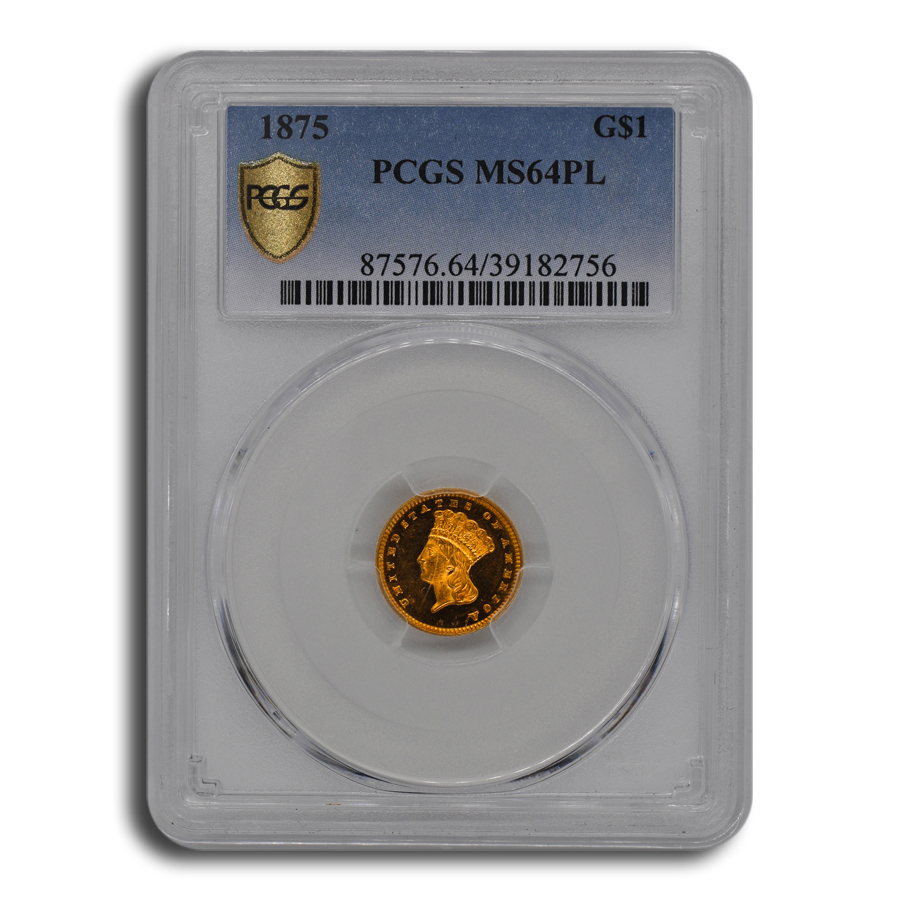Buy 1875 $1 Indian Head Gold MS-64 PCGS (PL)