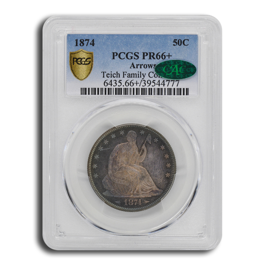 Buy 1874 Liberty Seated Half Dollar PR-66+ PCGS CAC (Arrows)