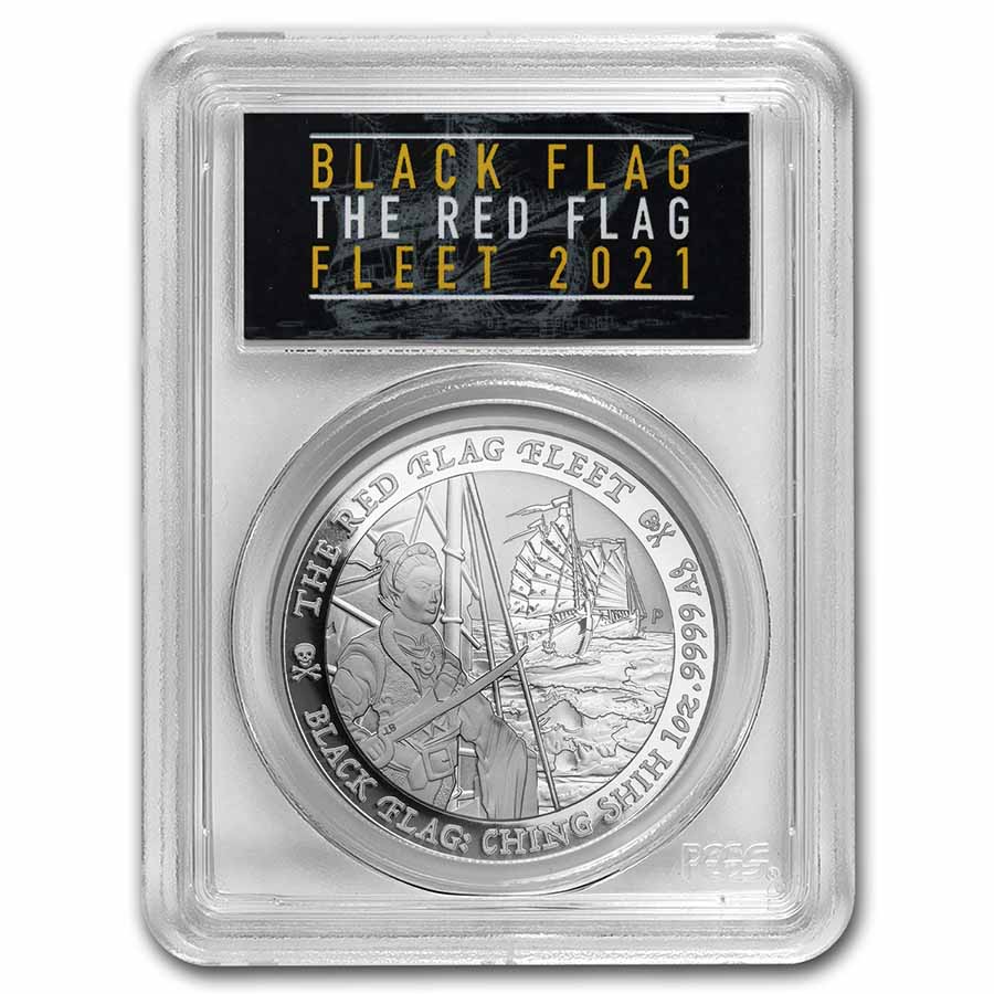 Buy 2021 Tuvalu 1 oz Silver The Red Flag Fleet MS-70 PCGS (FS) - Click Image to Close