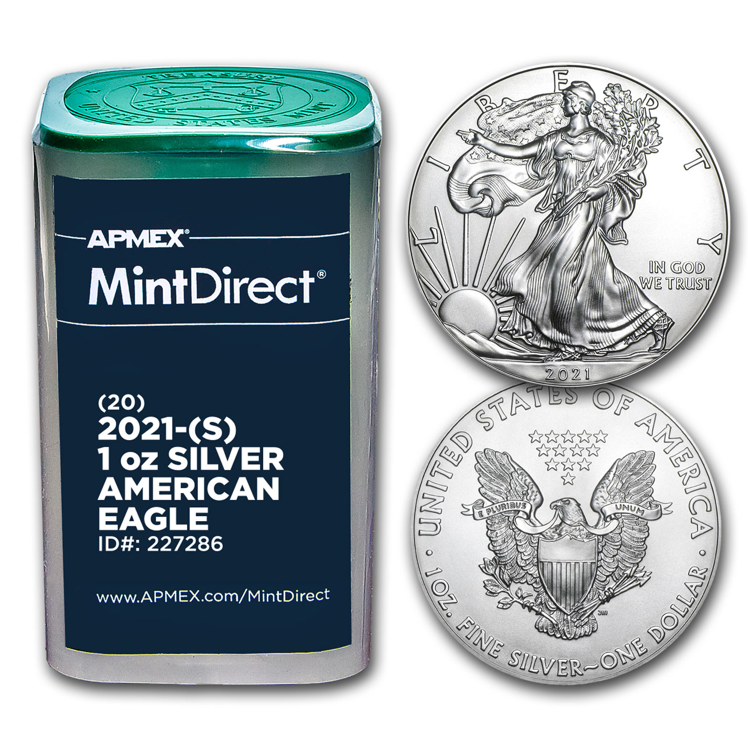 Buy 2021 (S) 1 oz American Silver Eagles (20-Coin MintDirect? Tube)