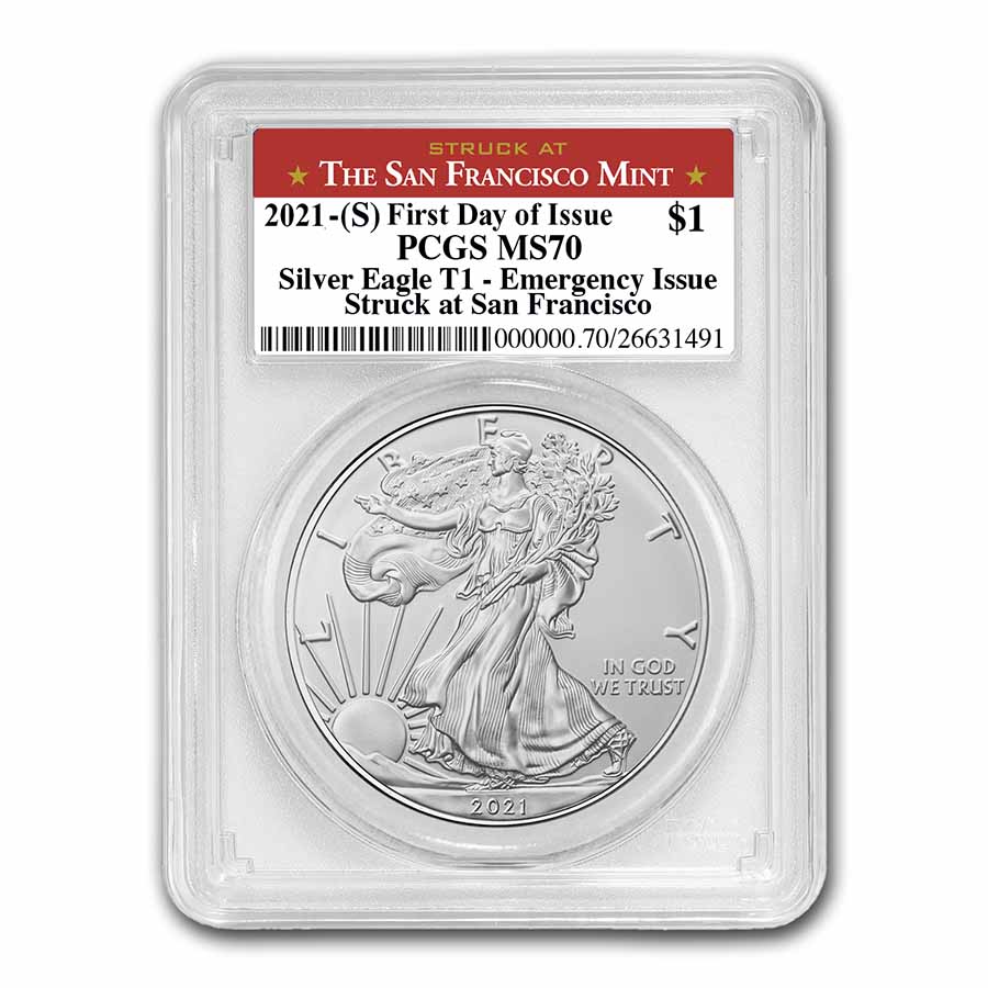 Buy 2021 (S) American Silver Eagle MS-70 PCGS (FDI, San Francisco)