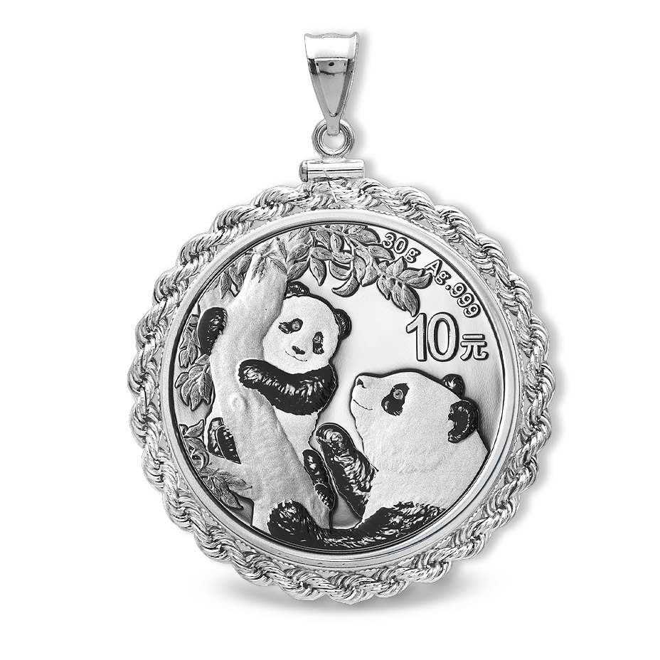 Buy 2021 30 gram Silver Panda Pendant (Rope-ScrewTop Bezel)