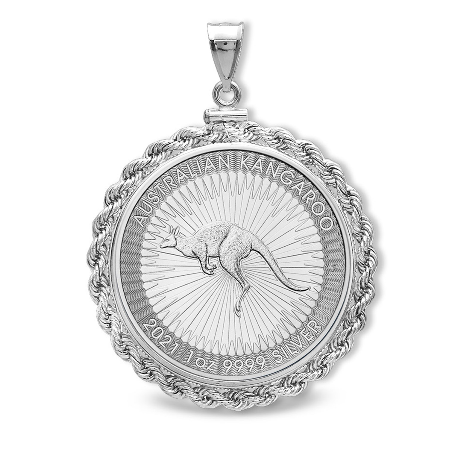 Buy 2021 1 oz Silver Kangaroo Pendant (Rope Style Bezel)