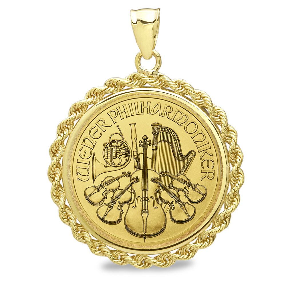 Buy 2021 1/4 oz Gold Philharmonic Pendant (Rope-Prong Bezel) - Click Image to Close