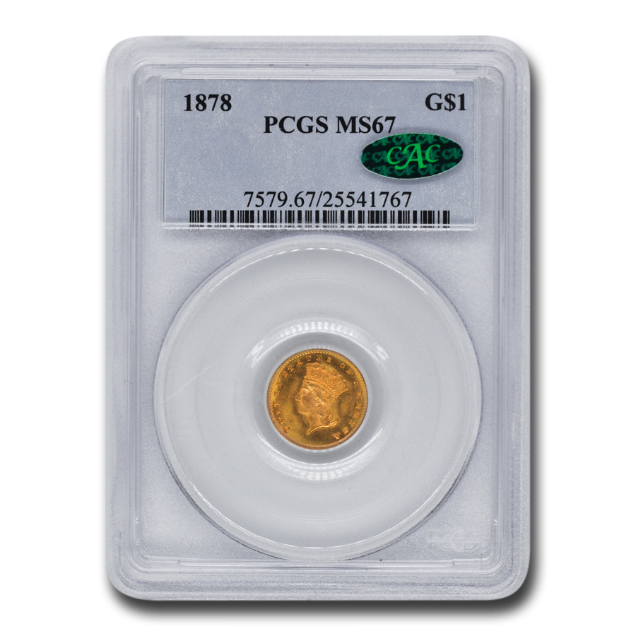 Buy 1878 $1.00 Indian Head Gold MS-67 PCGS CAC