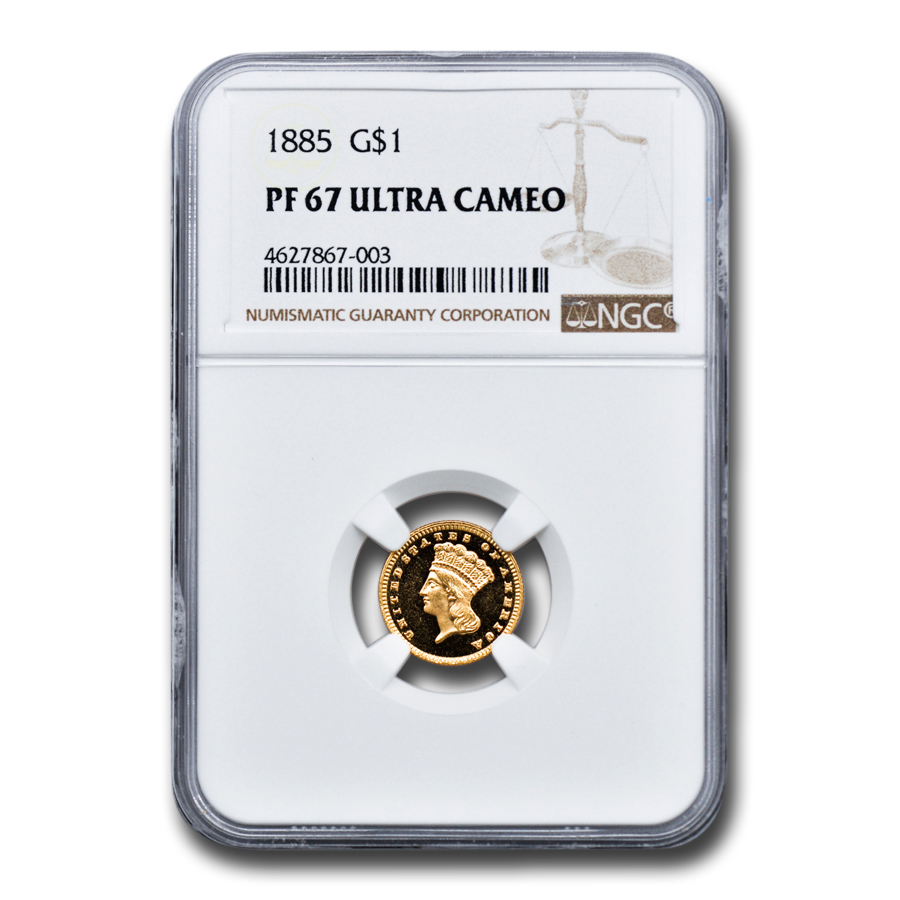 Buy 1885 $1 Indian Head Gold PF-67 UCAM NGC
