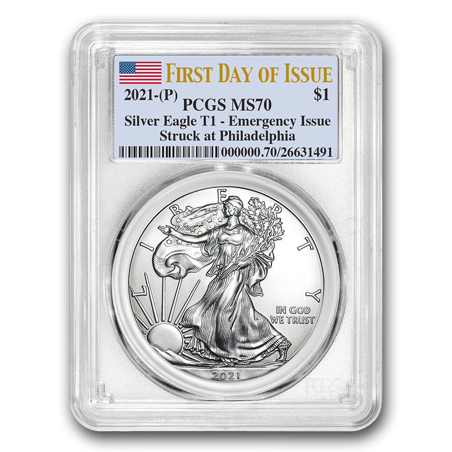 Buy 2021 (P) American Silver Eagle MS-70 PCGS (First Day of Issue)