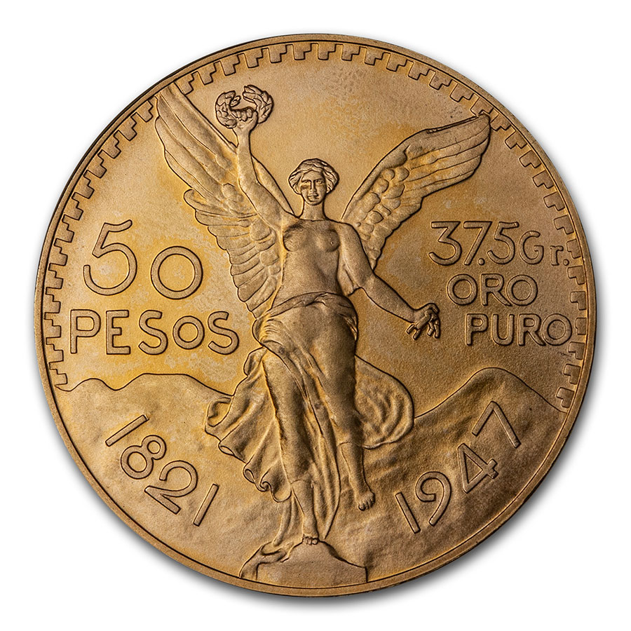 Buy 1947 Mexico Gold 50 Pesos BU (New Dies Restrike)