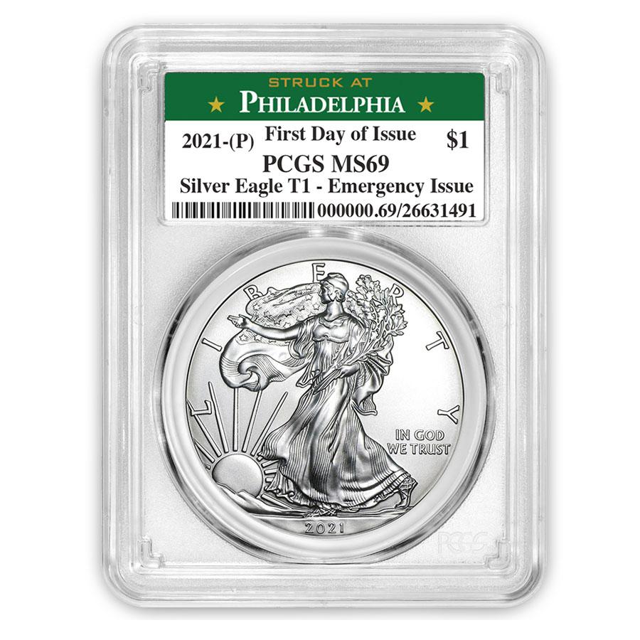 Buy 2021 (P) American Silver Eagle MS-69 PCGS (FDI, Philadelphia)