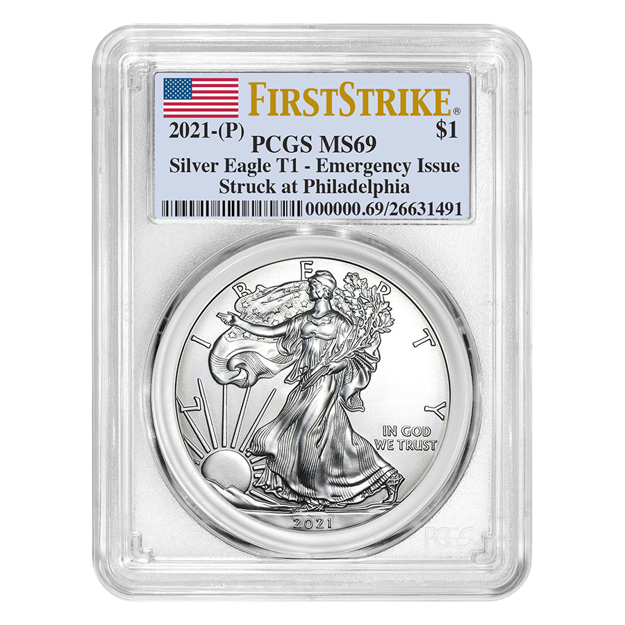 Buy 2021 (P) American Silver Eagle MS-69 PCGS (FirstStrike)