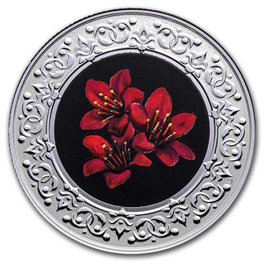 Buy 2021 RCM 1/4 oz Ag $3 Floral Emblems: Purple Saxifrage - Click Image to Close