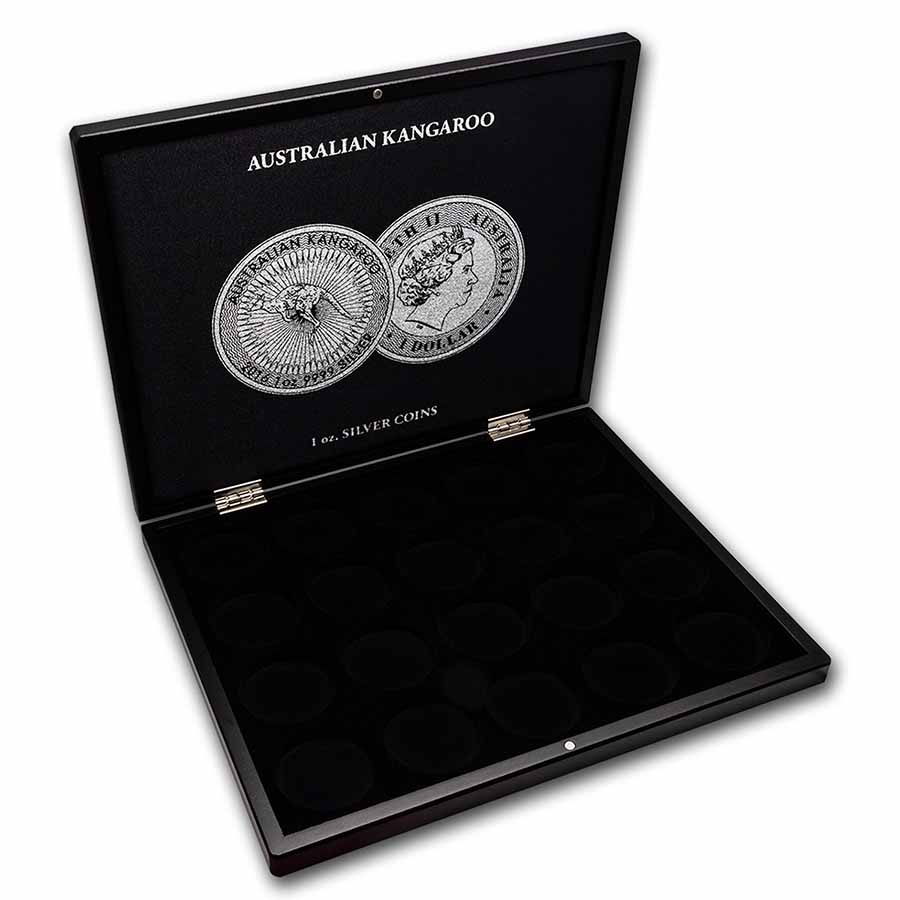 Buy 1 oz Australian Silver Kangaroo 20-Piece Black Presentation Box - Click Image to Close