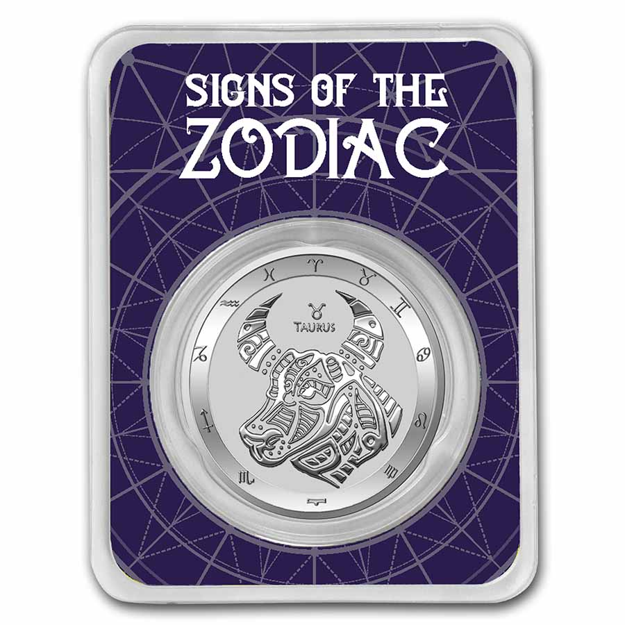 Buy 2021 Tokelau 1 oz Silver $5 Zodiac Series: Taurus BU (TEP)