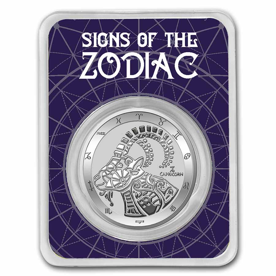 Buy 2021 Tokelau 1 oz Silver $5 Zodiac Series: Capricorn BU (TEP) - Click Image to Close