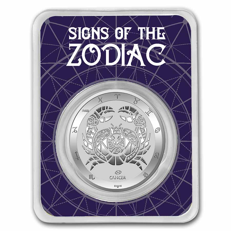 Buy 2021 Tokelau 1 oz Silver $5 Zodiac Series: Cancer BU (TEP)