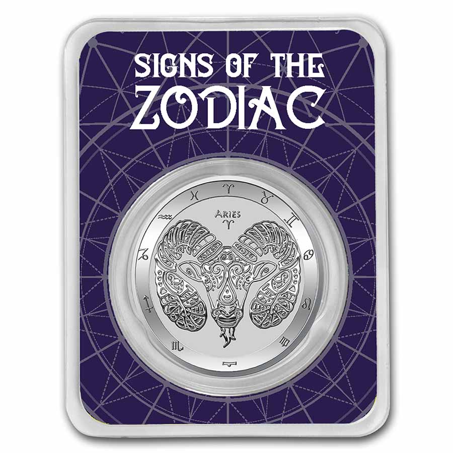 Buy 2021 Tokelau 1 oz Silver $5 Zodiac Series: Aries BU (TEP)