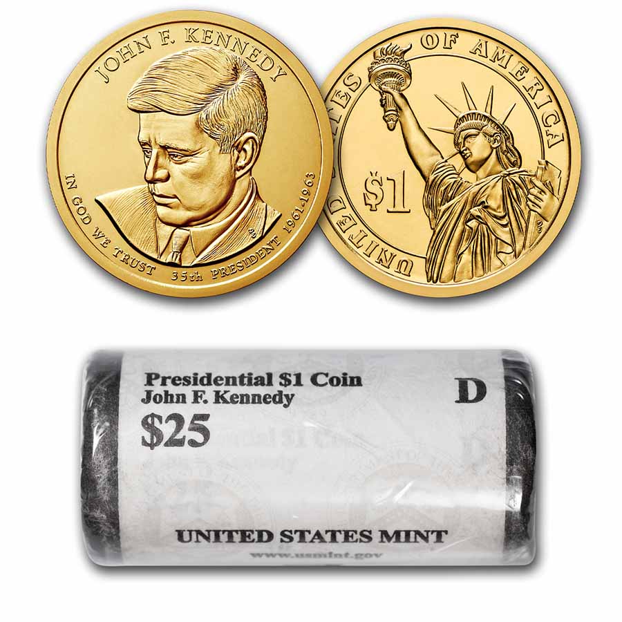 Buy 2015-D John F. Kennedy 25-Coin Presidential Dollar Roll