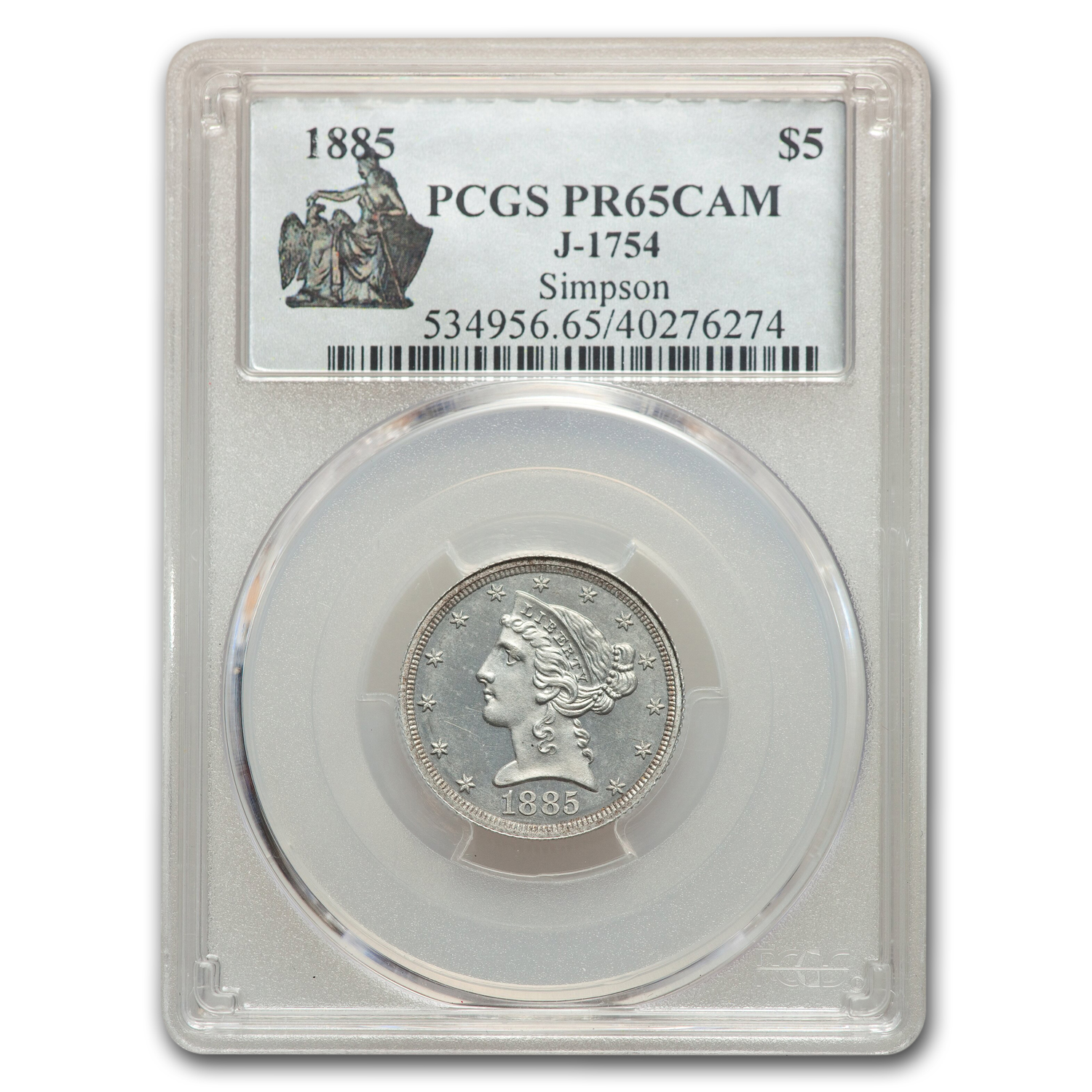 Buy 1885 $5 Pattern PR-65 Cameo PCGS (J-1754)