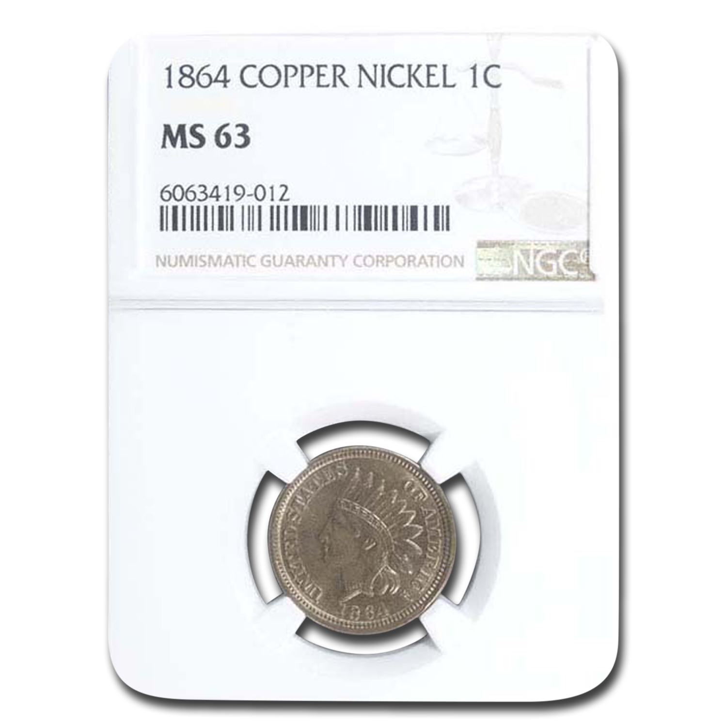 Buy 1864 Indian Head Cent Copper Nickel MS-63 NGC