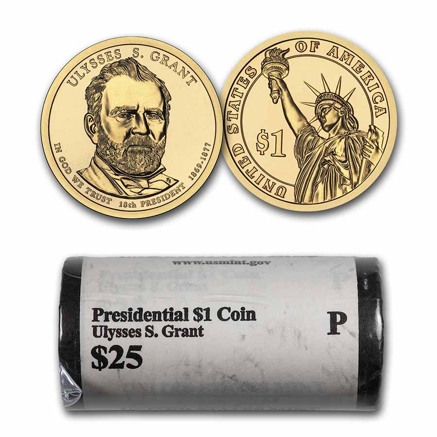 Buy 2011-P Ulysses S. Grant Presidential Dollar 25-Coin Roll BU