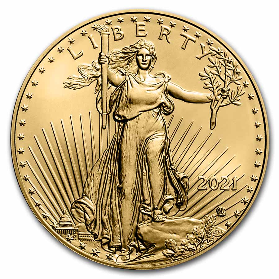 Buy 2021 1/10 oz American Gold Eagle Coin BU (Type 2) - Click Image to Close