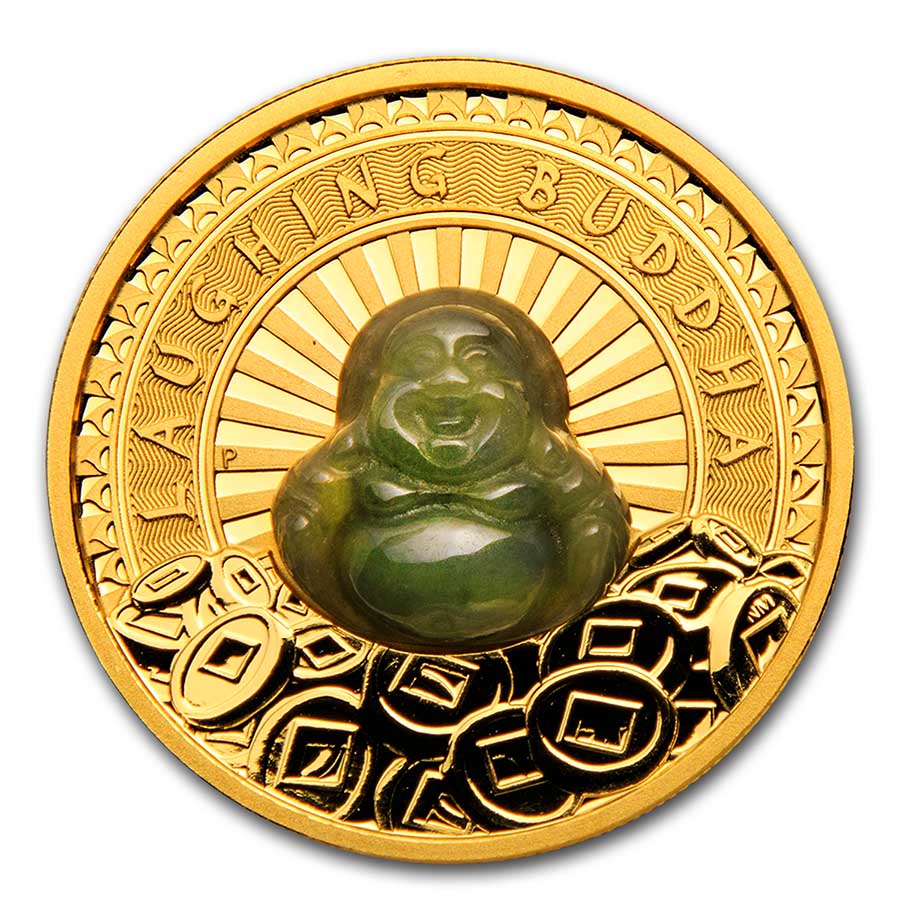 Buy 2021 Tuvalu 1 oz Gold Laughing Buddha Jade Proof - Click Image to Close