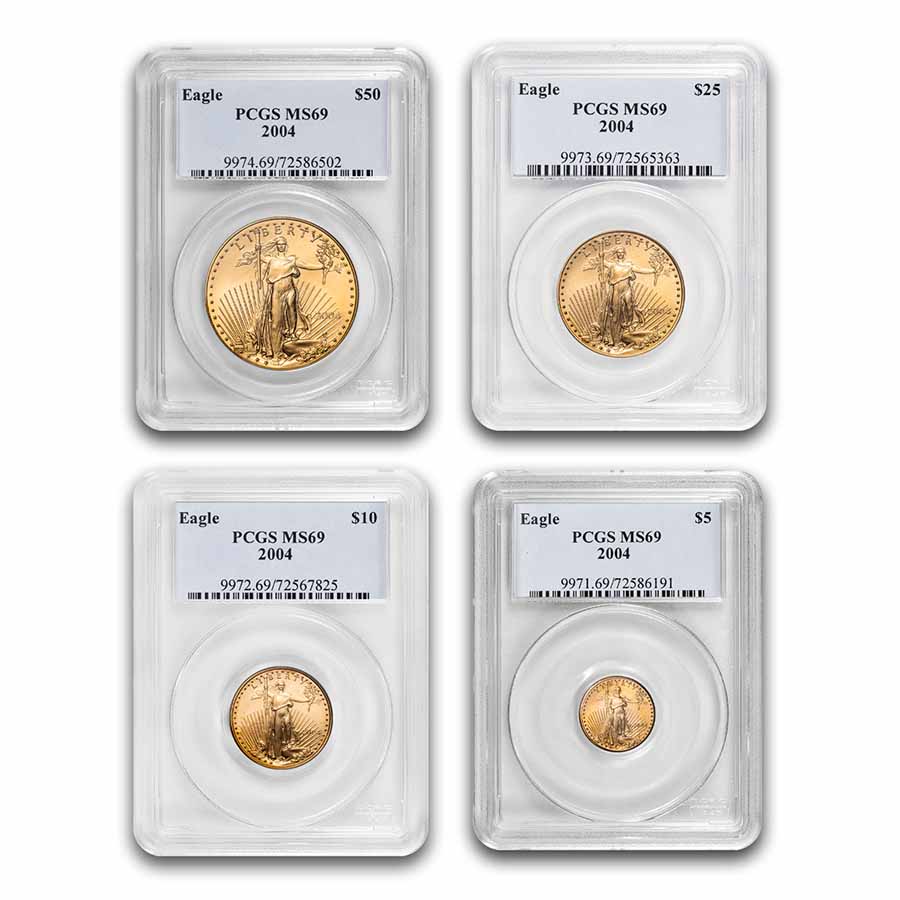 Buy 4-Coin American Gold Eagle Set MS-69 PCGS (Random Year)